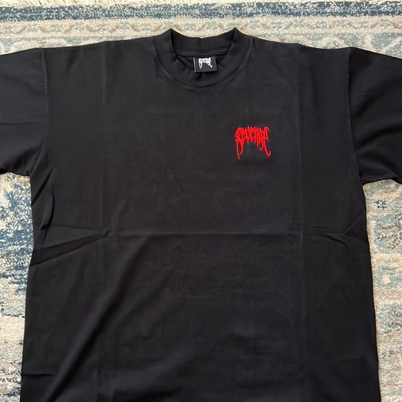 Revenge Basic Embroidered Crewneck Tshirt | Large, Black - Picture 3 of 13